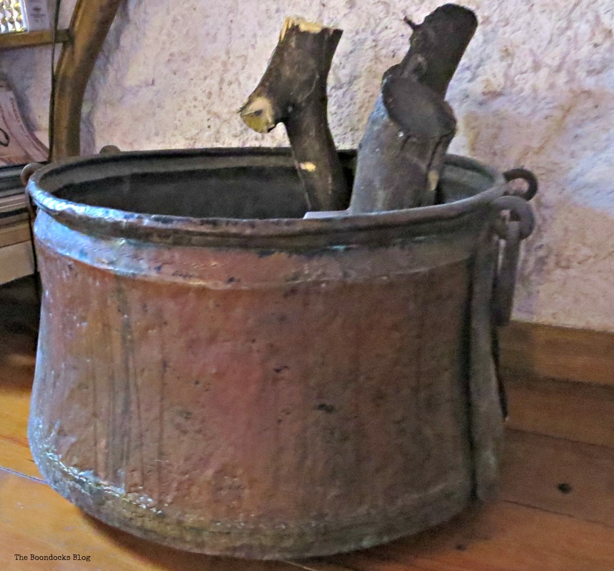  Copper pot used as wood holder , A house full of treasures - the Boondocks Blog