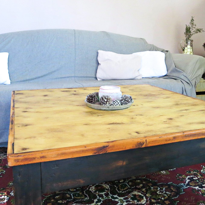 Yellow wood coffee table discount