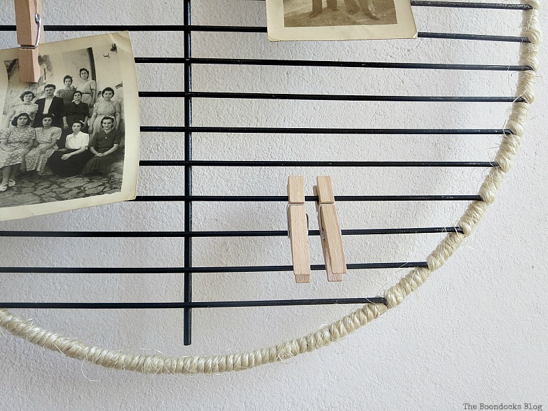 Photo display with twine wrap, Wrapping it Up for Father's Day www.theboondocksblog.com