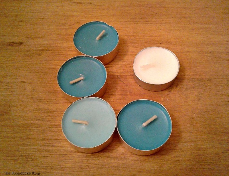 tealights n blue and white, Coffee with Tealights please www.theboondocksblog.com