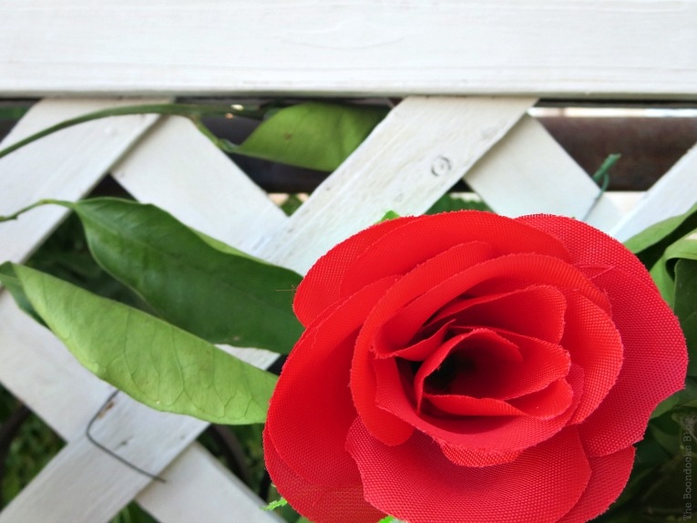 Close up of faux flower.