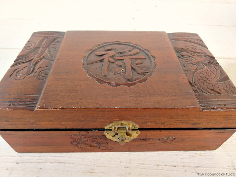 Wooden box polished with beeswax.