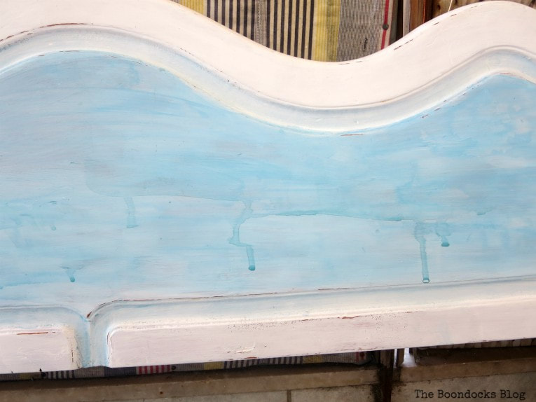 layers of blue painted on headboard, How to Get Rid of the Blues with a Blue Daybed www.theboondocksblog.com