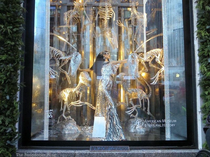 A Window of Bergdof Goodman Department Store celebrating the American Museum of Natural History, A Walk Down Festive Fifth Avenue for the Holidays, theboondockblog.com