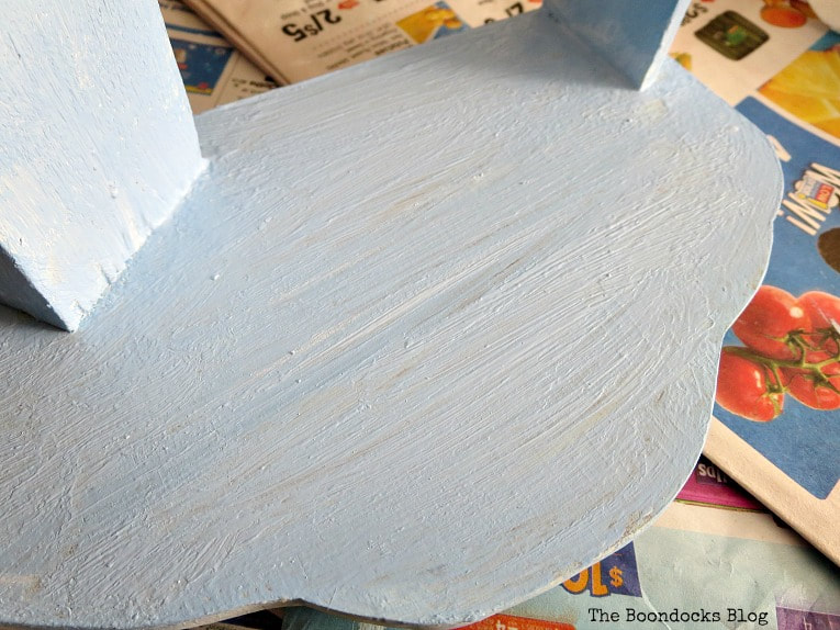 Painting the vintage book shelf with chalky finish paint, What is a Vintage Book Trough and how to make it fun www.theboondocksblog.com