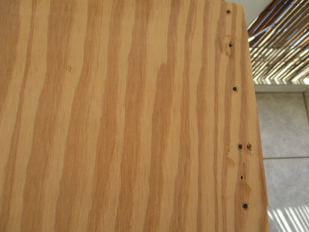 Adding holes to plywood, A rusty old Table Revived www.theboondocksblog.com