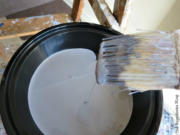 Salem Grey in plastic container, How to Paint your Front Door for a Sturdy Finish www.theboondocksblog.com