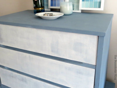 MCM dresser in slate and white