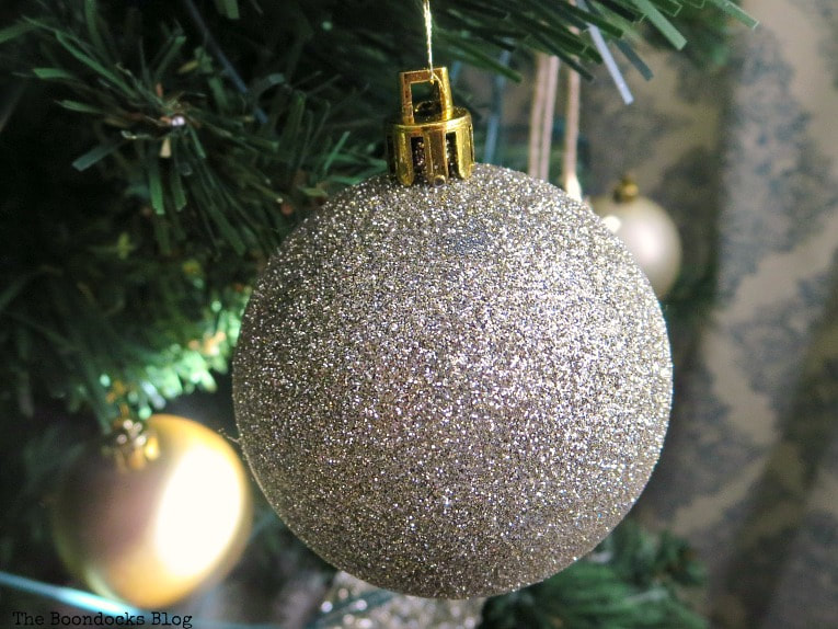 Glitter ornament ball, It's all About the Sparkle of the Christmas Tree www.theboondocksblog.com