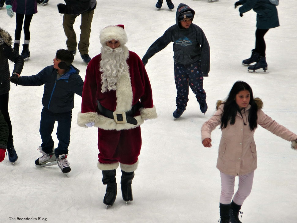 A Santa in the rink, A Visit to the Spectacular Tree at Rockefeller Center www.theboondocksblog.com
