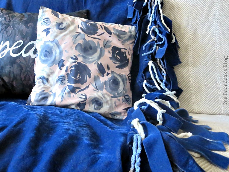 Blue throw with fringe, Four Year Blog Anniversary and an Important Lesson Learned www.theboondocksblog.com