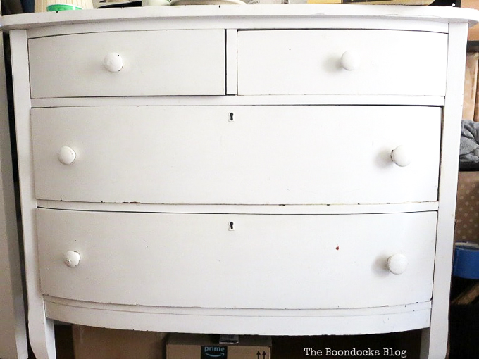 Dresser before, How to Make your Dresser Sparkle with Age www.theboondocksblog.com